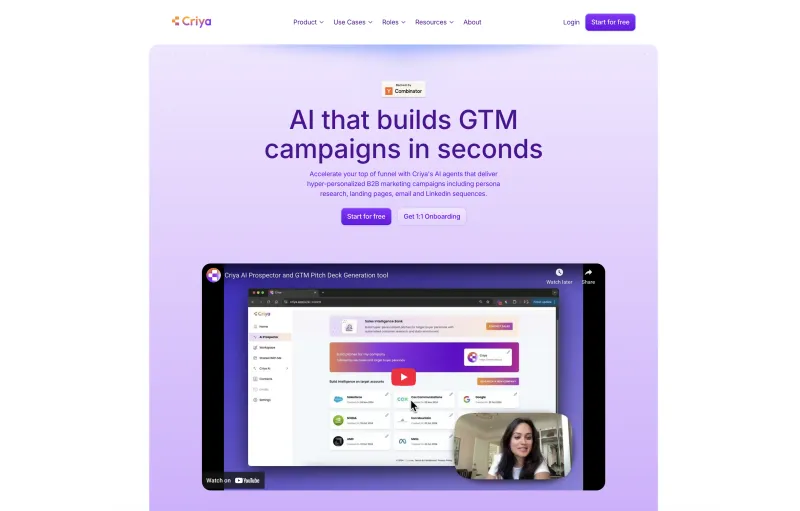 Criya AI website