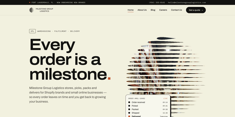 Milestone Group Logistics — screenshot